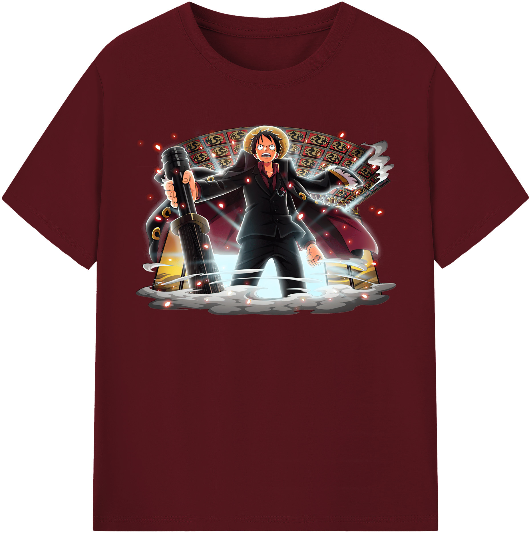 ワンピース モンキー・D・ルフィ ONE PIECE Monkey D. Luffy 綿100％半袖Tシャツ（フロントプリント）
